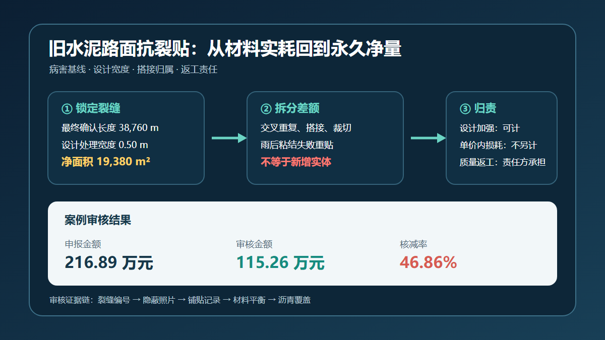 旧水泥路面加铺抗裂贴造价审核信息图