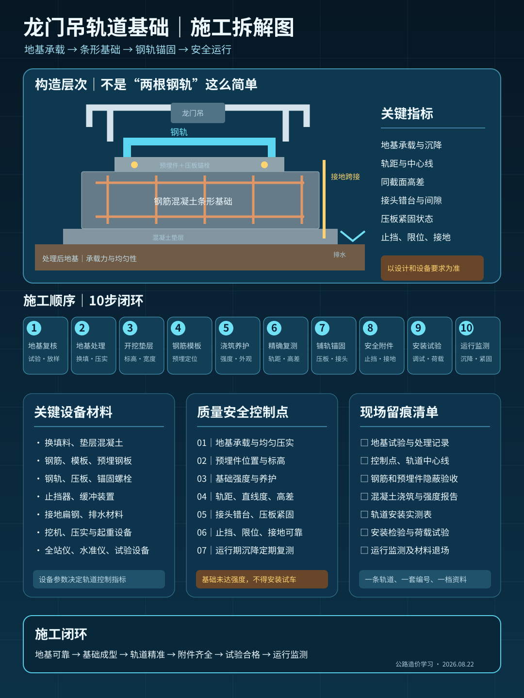 梁场龙门吊轨道基础施工拆解图