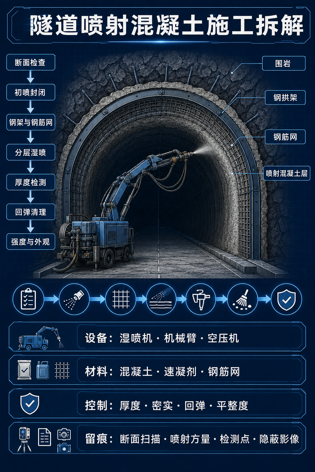 隧道喷射混凝土施工拆解图